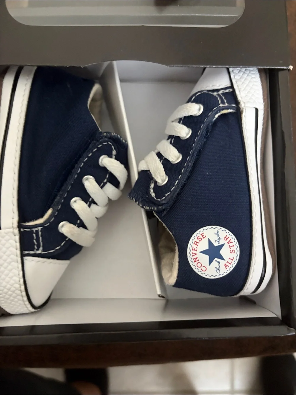 Converse Kids Navy and White Chuck Taylor Low-Top Sneakers